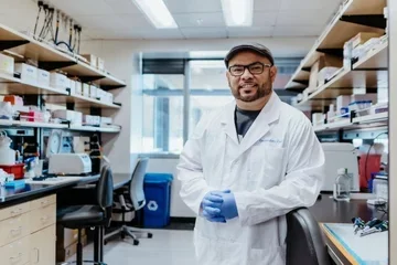 Anthony J. Covarrubias in lab