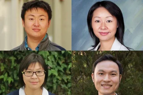 Clockwise from upper-left: Enbo Zhu, Lili Yang, Jiaji (Victor) Yu, and Yu Huang.