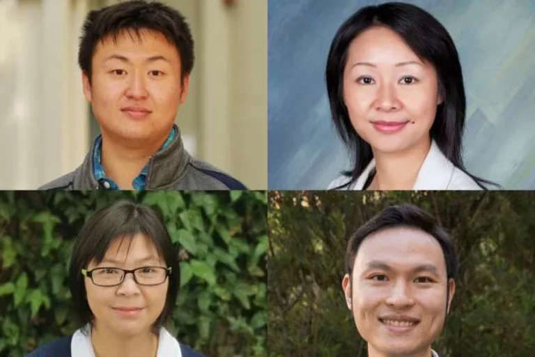 Clockwise from upper-left: Enbo Zhu, Lili Yang, Jiaji (Victor) Yu, and Yu Huang.