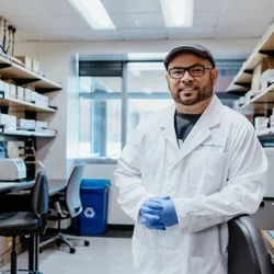 Anthony J. Covarrubias in lab